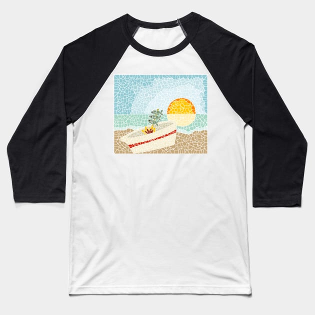 Mosaico Estilo Gaudi Espeto Playa Baseball T-Shirt by soniapascual